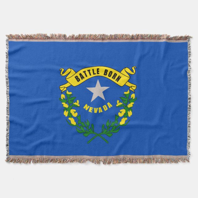 Nevada State Flag Design decor Throw Blanket (Front)