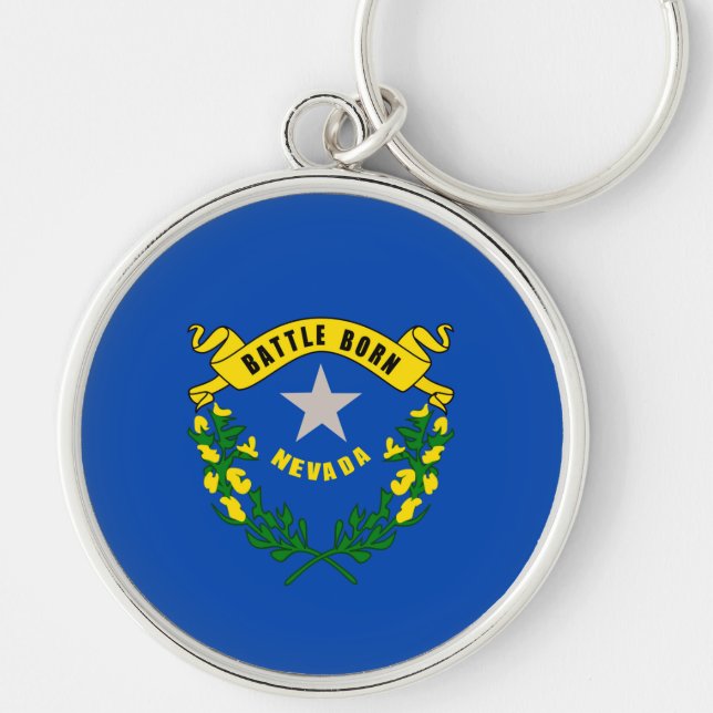 Nevada State Flag Design Keychain (Front)