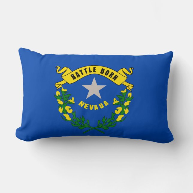 Nevada State Flag Design Lumbar Pillow (Front)