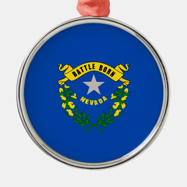Nevada State Flag Design Metal Ornament (Front)