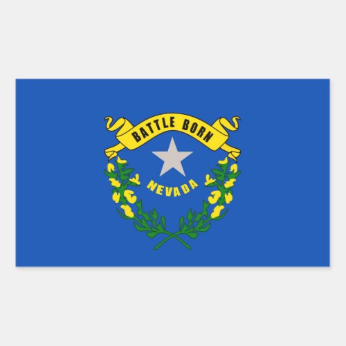 Nevada State Flag Design Rectangular Sticker