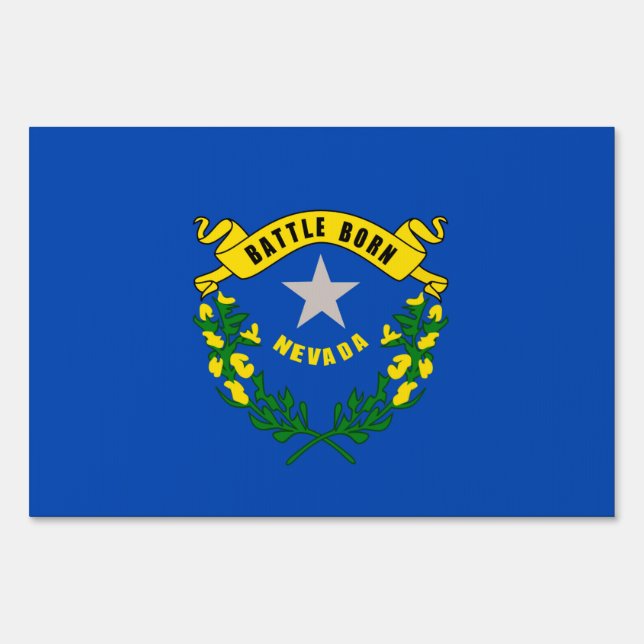 Nevada State Flag Design Sign (Front)