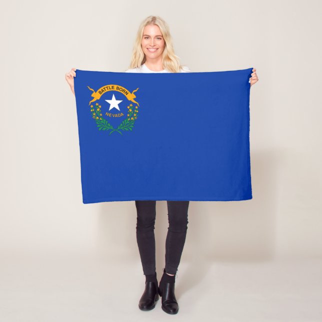 Nevada State Flag Fleece Blanket (In Situ)