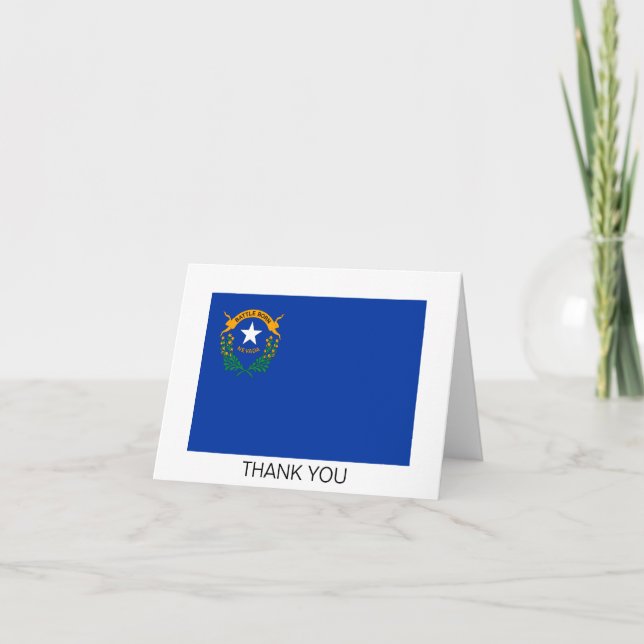 Nevada State Flag Letterpress Thank You Card (Front)