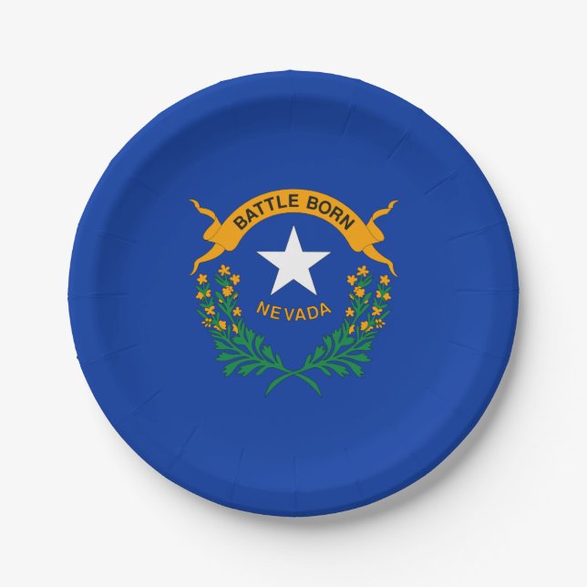 Nevada State Flag Paper Plates (Front)