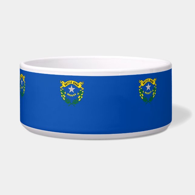 Nevada State Flag Pet Bowl (Front)