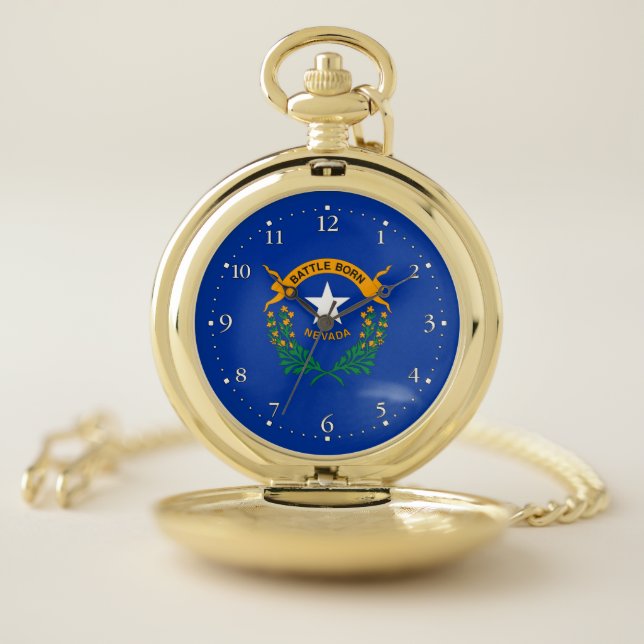 Nevada State Flag Pocket Watch (Inside)