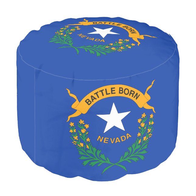 Nevada State Flag Pouf (Angled Back)