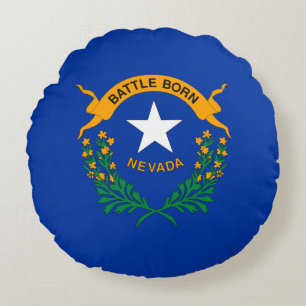Nevada State Flag Round Pillow