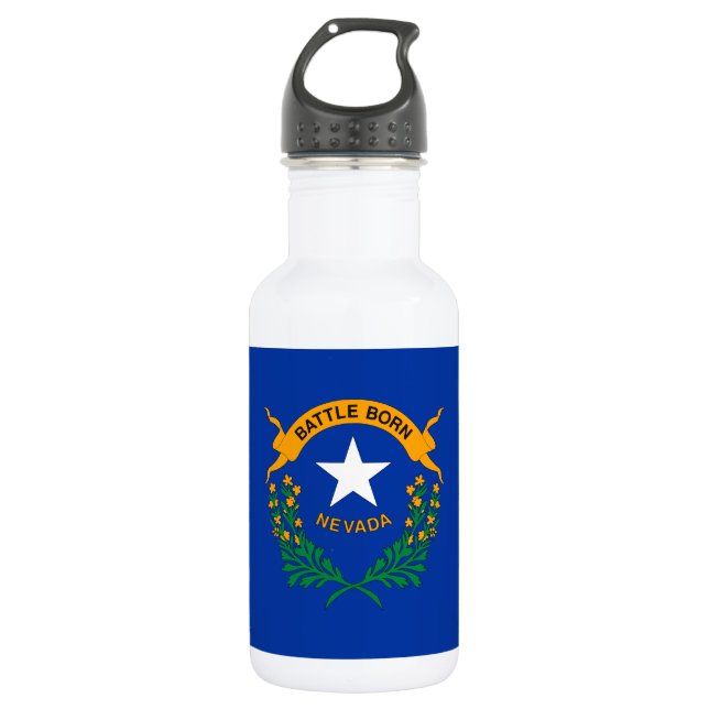 Nevada State Flag Stainless Steel Water Bottle (Front)