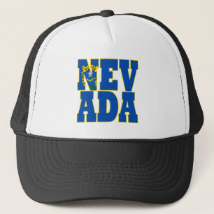 Nevada state flag text trucker hat