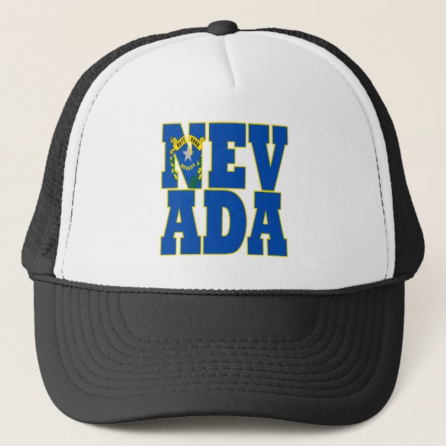 Nevada state flag text trucker hat (Front)