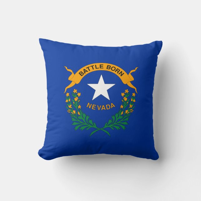 Nevada State Flag Throw Pillow (Front)