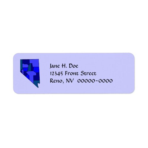 Nevada State Map Shape NV Return Address Label