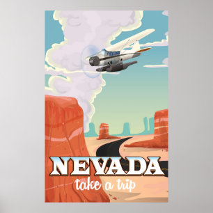 Nevada State vintage travel poster