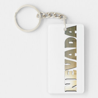 Nevada Text or Typography Keychain
