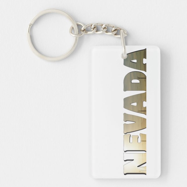 Nevada Text or Typography Keychain (Front)