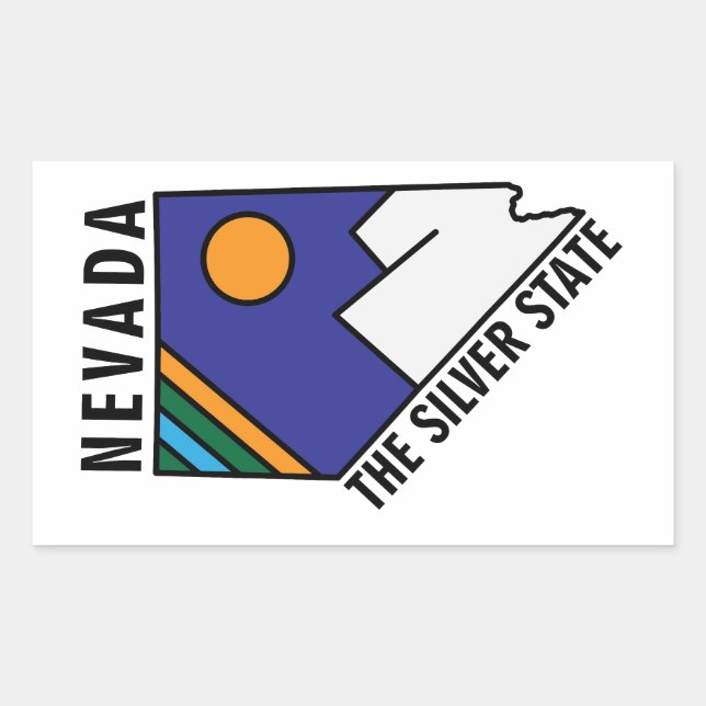Nevada The Silver State Rectangular Sticker (Front)