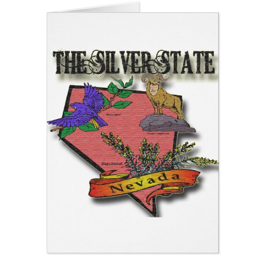 Nevada The Silver State Sagebush Bighorn Bluebird Card