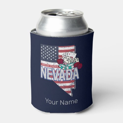 Nevada United States Retro Map Vintage USA Casino Can Cooler