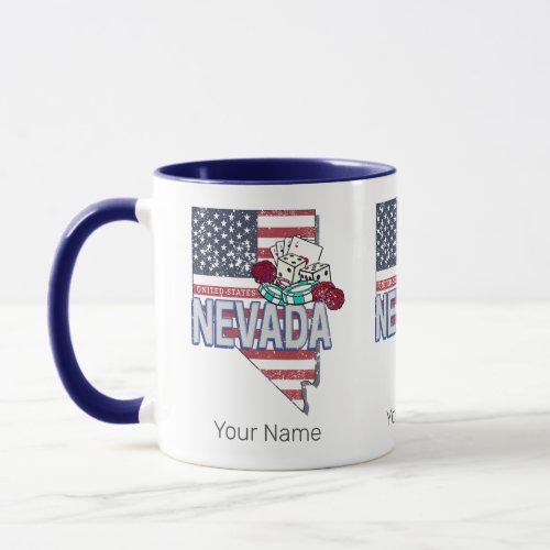 Nevada United States Retro Map Vintage USA Casino Mug