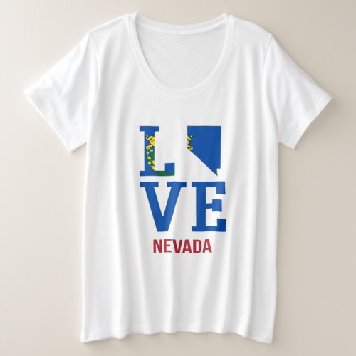 Nevada USA state love Plus Size T_Shirt