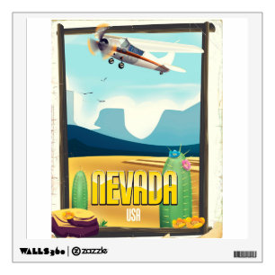 Nevada USA vintage style travel poster. Wall Decal