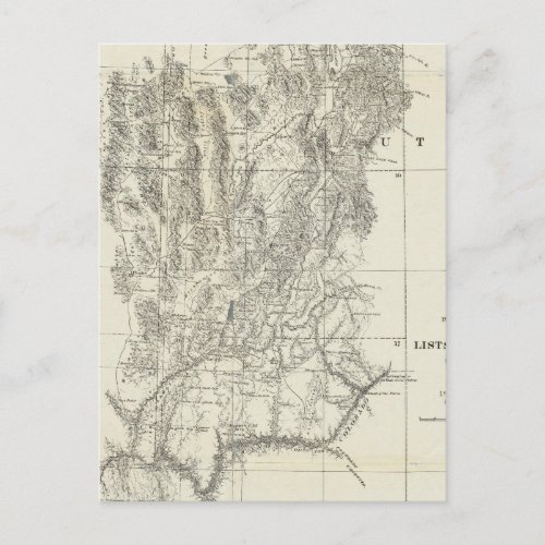 Nevada Utah and Arizona Map Postcard