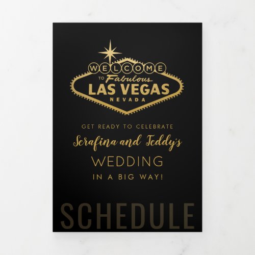 Nevada Vegas Guest Wedding Welcome Schedule Tri_Fold Program