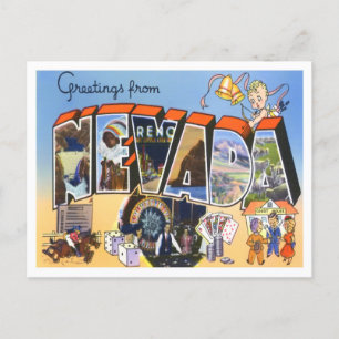 Nevada Vintage Big Letters Postcard