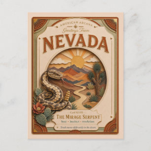 Nevada Vintage Paper Cut American Arcana Postcard