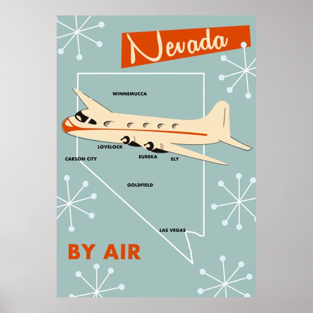 Nevada Vintage style travel poster (Front)