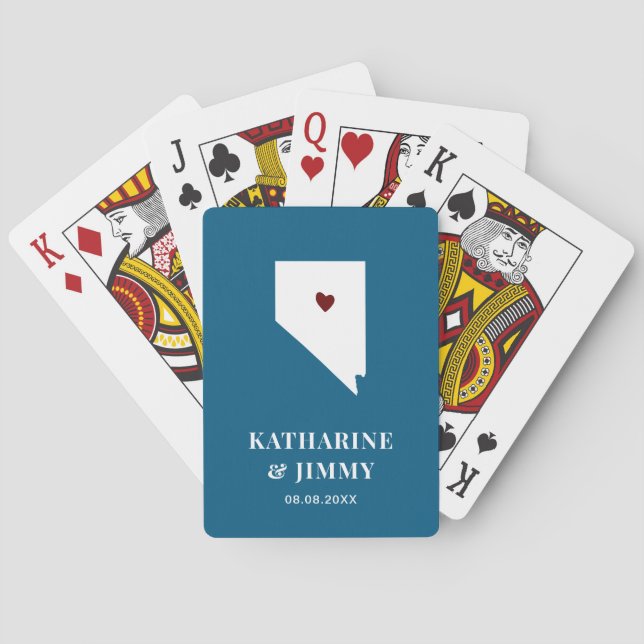 Nevada Wedding Favor Deck of Cards, State Map Poker Cards (Back)