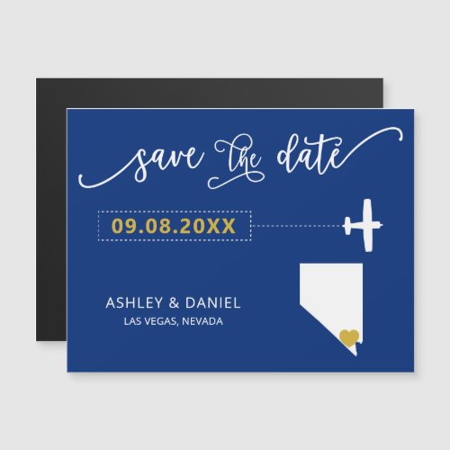 Nevada Wedding Save the Date Card Map Magnetic Invitation