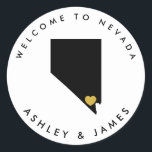 Nevada Wedding Welcome Sticker for Treat Box Bag<br><div class="desc">Use this sticker to label the welcome bags or treat boxes for your out of town hotel guests,  and welcome them to Nevada!</div>