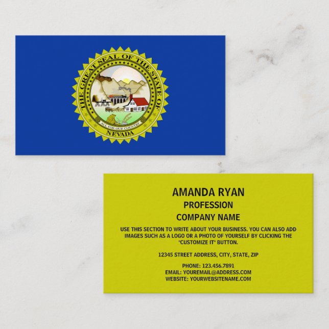 Nevadan Seal, Seal of Nevada Business Card (Front/Back)