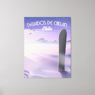 Nevados de Chillan, Chile Snowboarding poster. Canvas Print