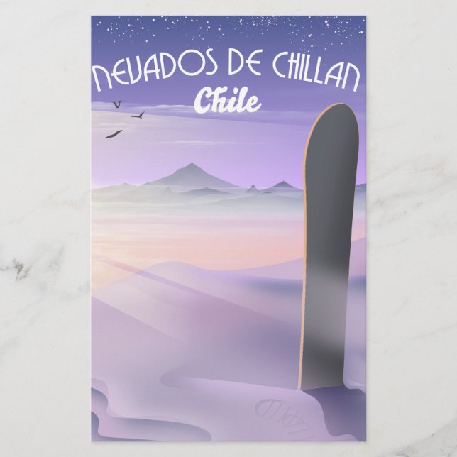 Nevados de Chillan, Chile Snowboarding poster. Flyer (Front)