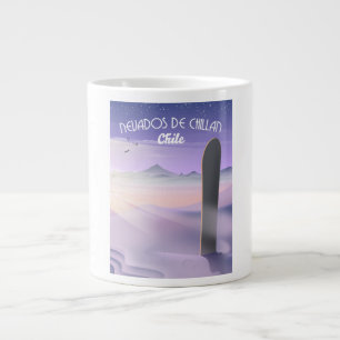 Nevados de Chillan, Chile Snowboarding poster. Giant Coffee Mug