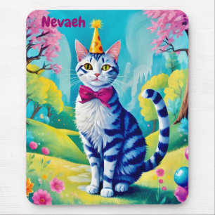 NEVAEH ~ BIRTHDAY Cat ~ Cute! ~ Mousepad