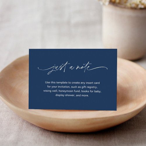 NEVE Minimalist Navy Just a Note 35 x 5 Enclosure Card
