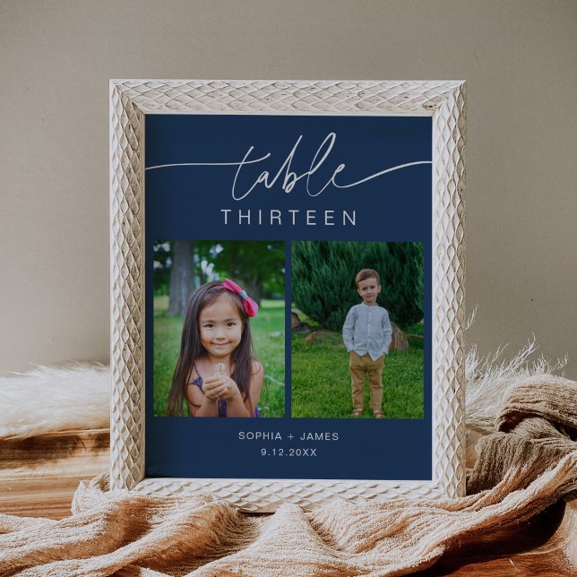 NEVE Navy Blue Childhood Photos Table Number 8x10 Poster (Creator Uploaded)