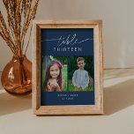 NEVE Navy Childhood Photos Table Number Card 5x7<br><div class="desc">The Neve Collection employs a rich navy color that perfectly blends clean sophistication with modern flair.  It's designed with a modern script font that exudes style and elegance. Each product in the collection is thoughtfully crafted to showcase a look that is both timeless and on-trend.</div>