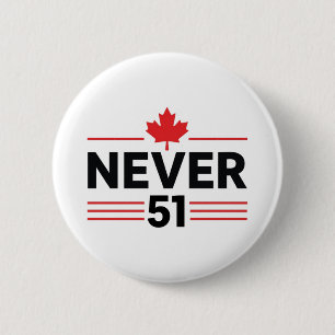 Never 51 State Canada Flag – Proud and Patriotic Button