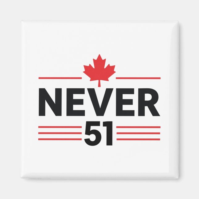 Never 51 State Canada Flag – Proud and Patriotic Magnet (Front)