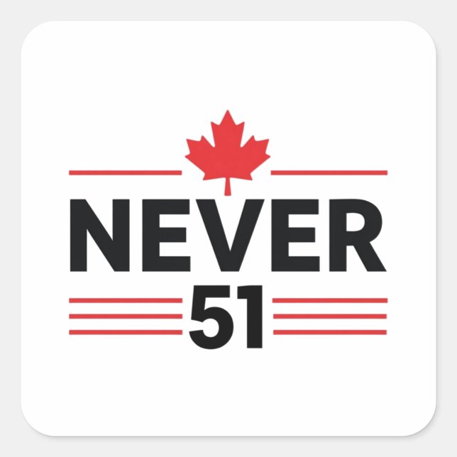Never 51 State Canada Flag – Proud and Patriotic Square Sticker (Front)