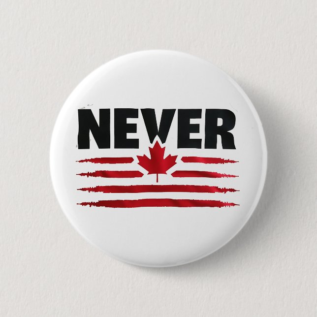 Never 51st Canadian American Trump Politic  Button (Front)