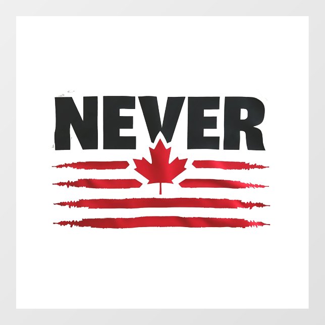 Never 51st Canadian American Trump Politic  Window Cling (Sheet)