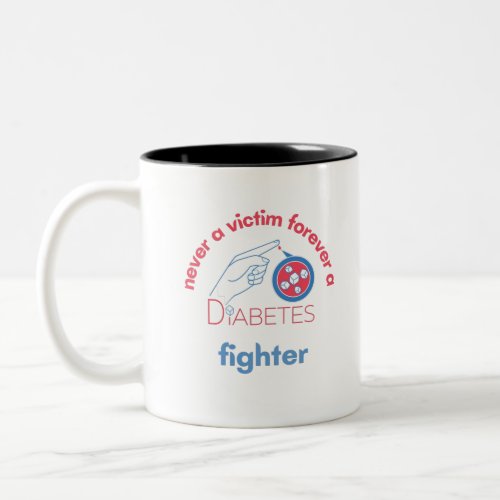 never a victim forever a diabetes fighter Two_Tone coffee mug