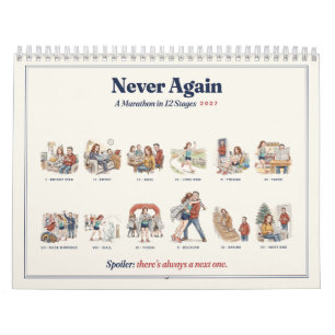 Never Again: A Marathon in 12 Stages 2027 Funny Calendar